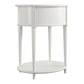 Aurora Rounded End Table with Drawer and Lower Shelf - White