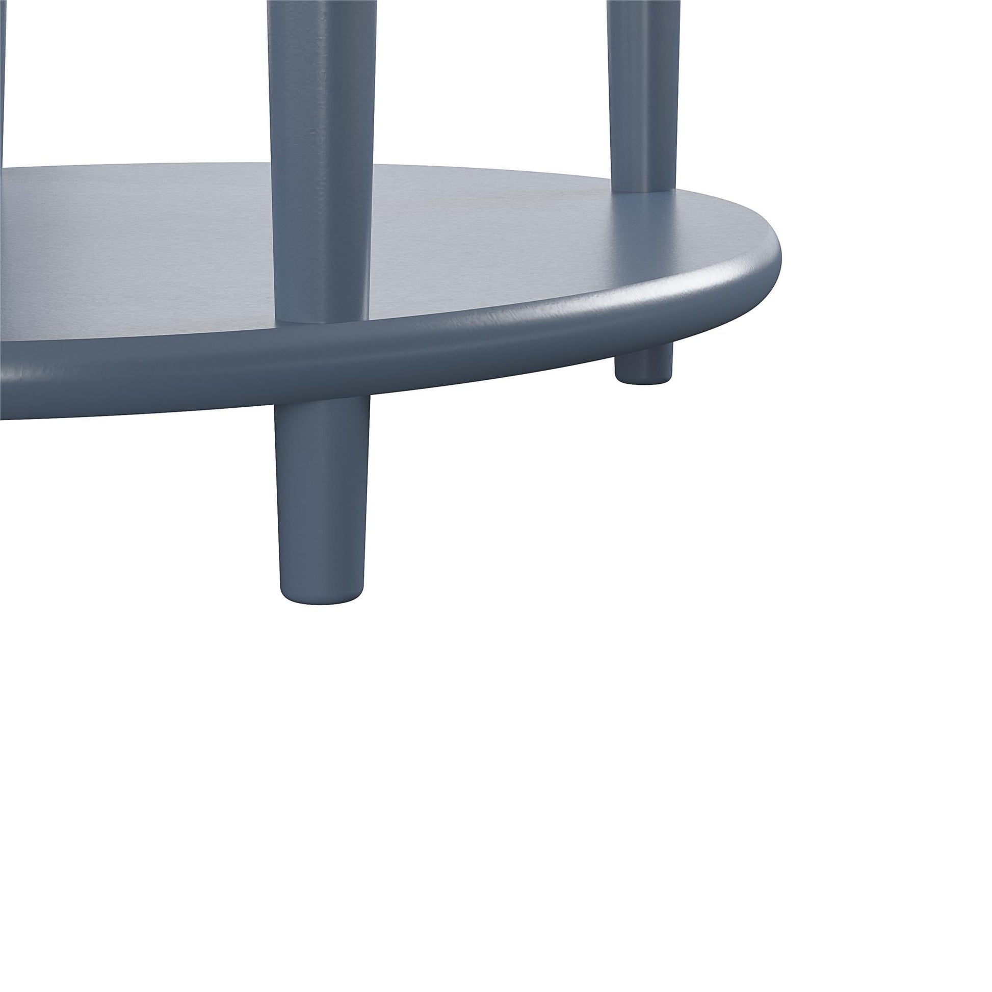 Aurora Rounded End Table with Drawer and Lower Shelf - Her Majesty Blue