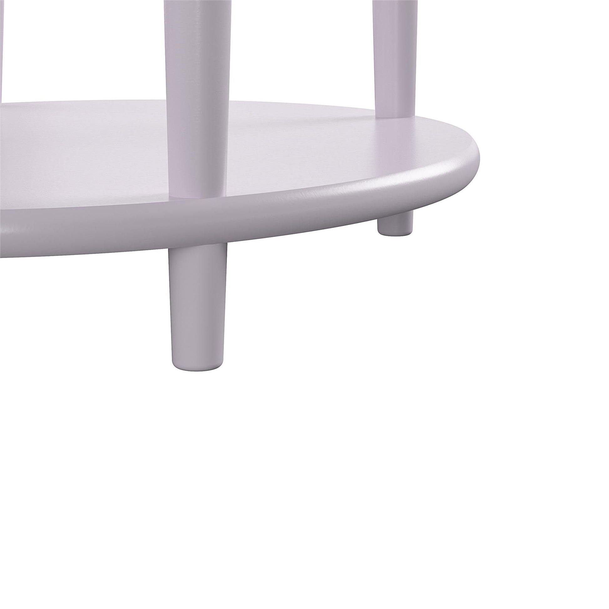 Aurora Rounded End Table with Drawer and Lower Shelf - Lavender