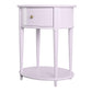 Aurora Rounded End Table with Drawer and Lower Shelf - Lavender