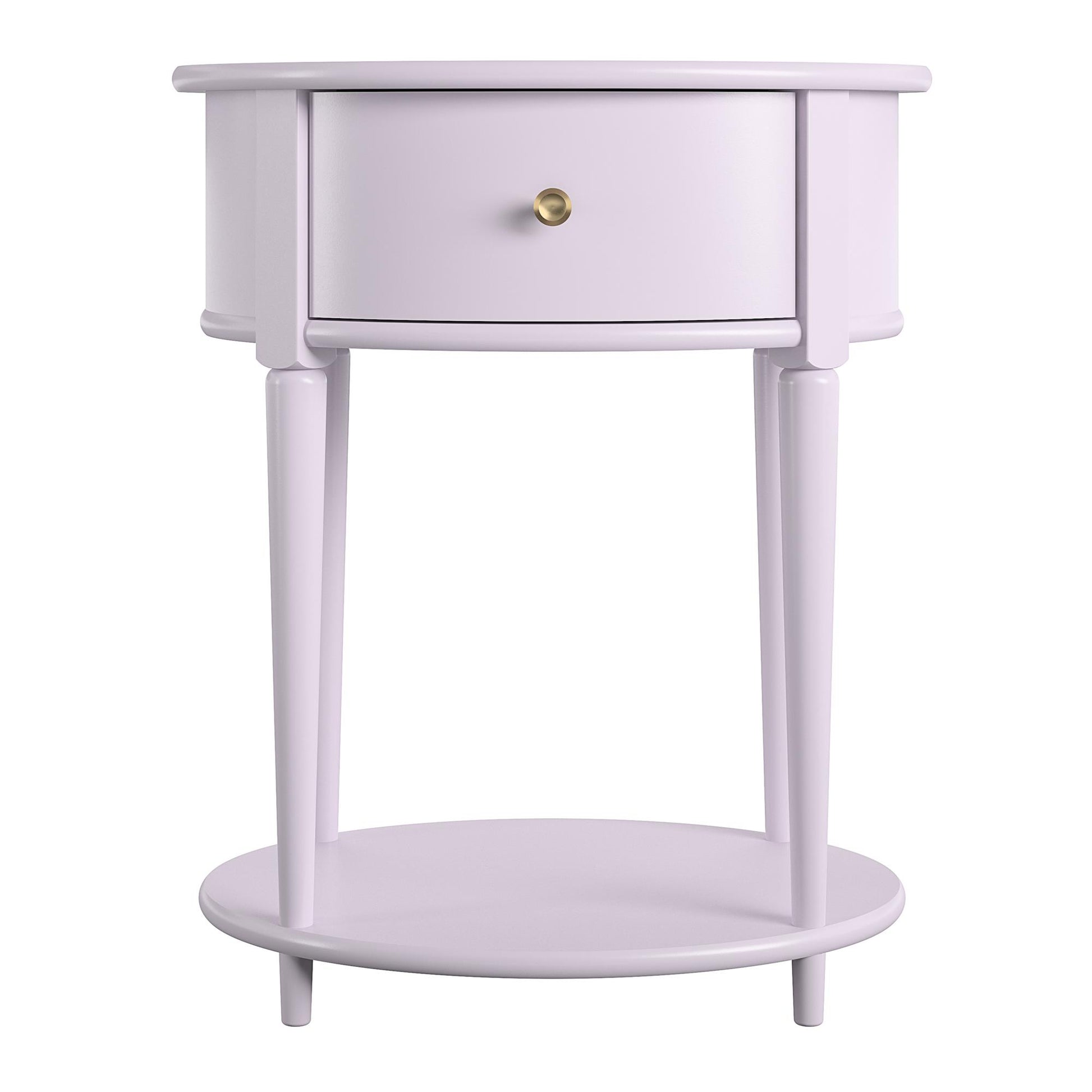 Aurora Rounded End Table with Drawer and Lower Shelf - Lavender