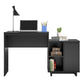 Ravelston Computer Desk and Cabinet Combo with Wireless Charging Port - Black