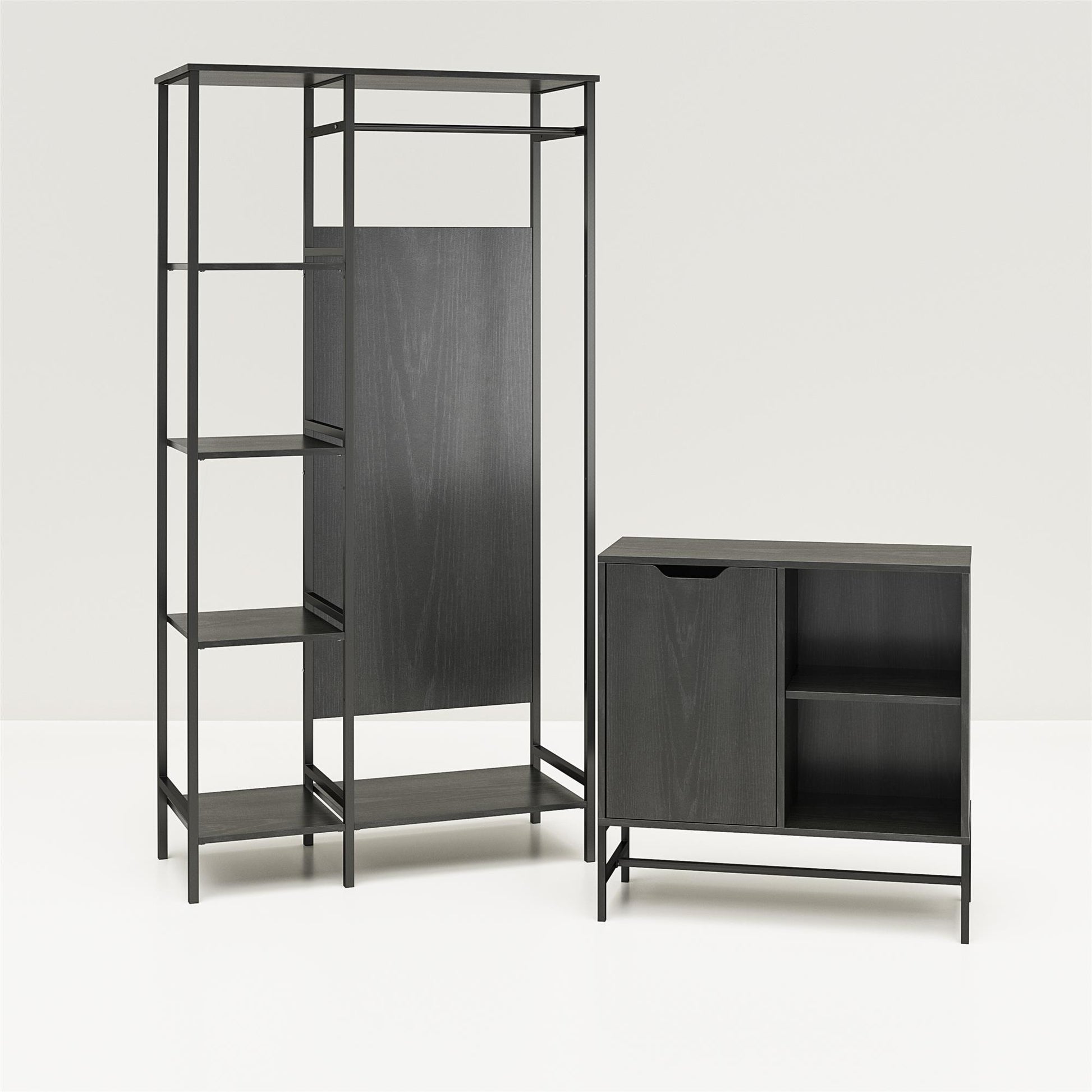 Bexley Open Wardrobe - Black Oak