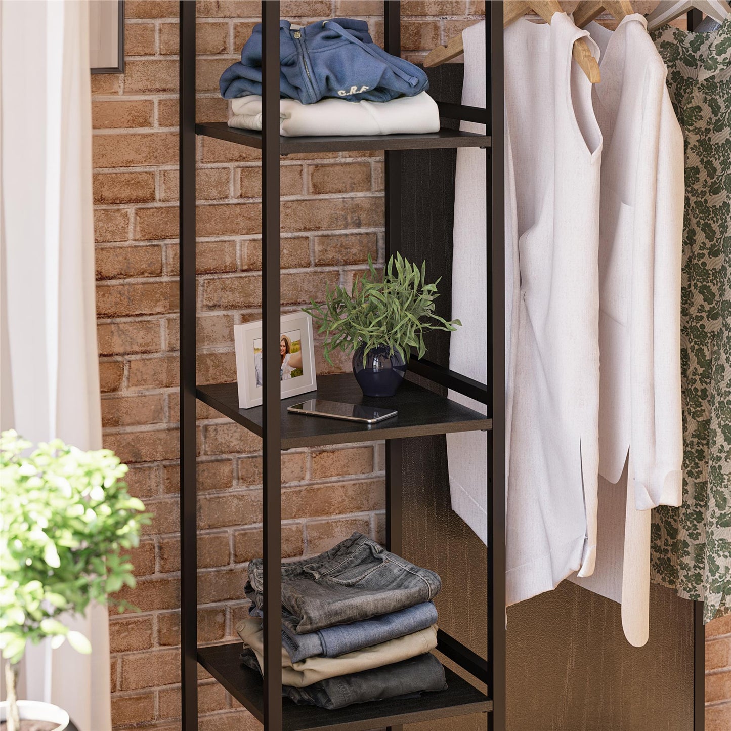 Bexley Open Wardrobe - Black Oak