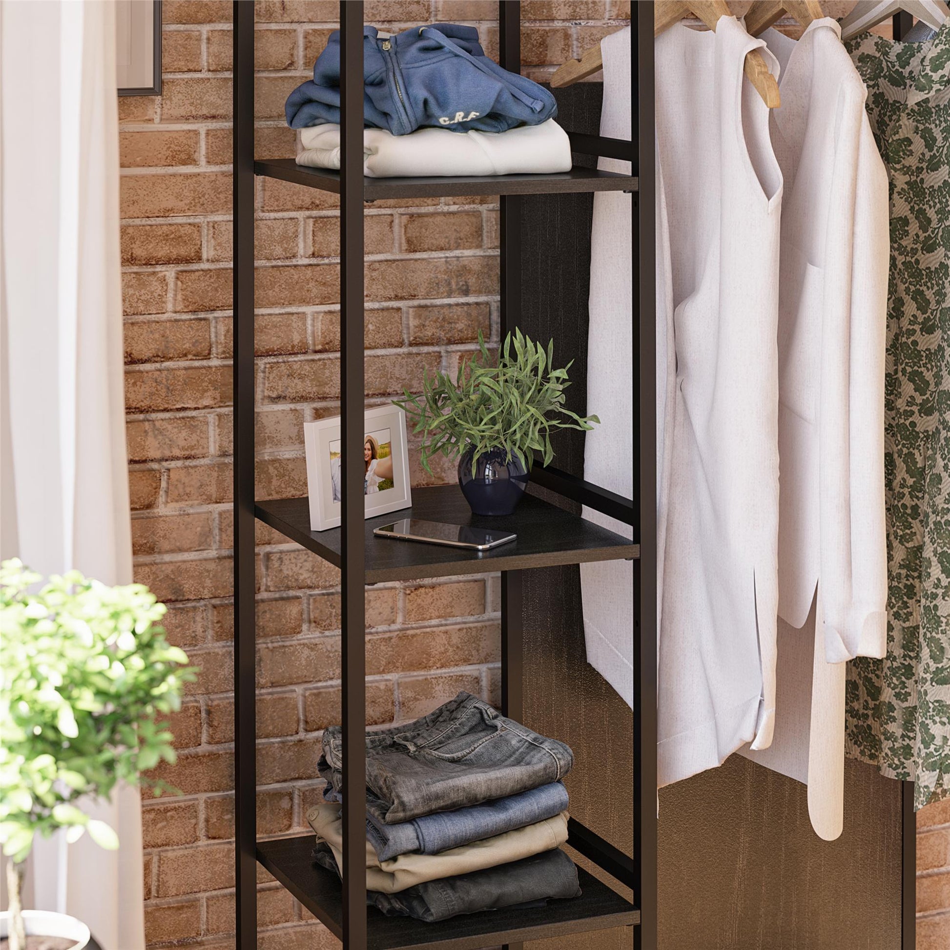 Bexley Open Wardrobe - Black Oak