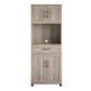 Tindall Modern Farmhouse 4 Door Tall Coffee Bar - Gray Oak