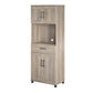 Tindall Modern Farmhouse 4 Door Tall Coffee Bar - Gray Oak