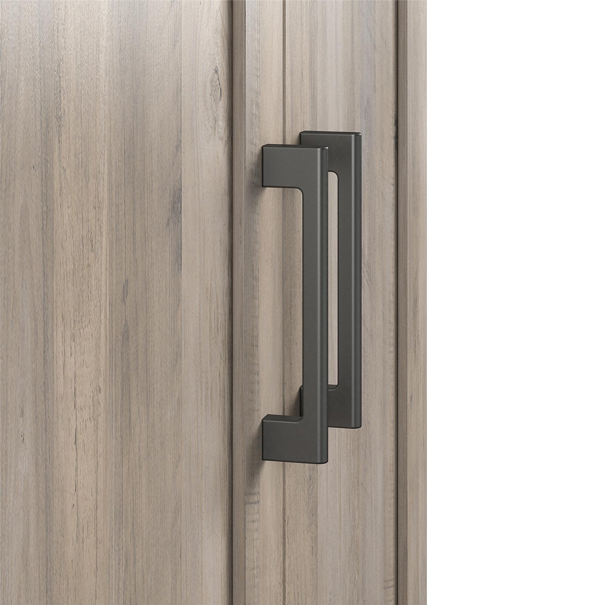 Tindall Modern Farmhouse 4 Door Tall Coffee Bar - Gray Oak