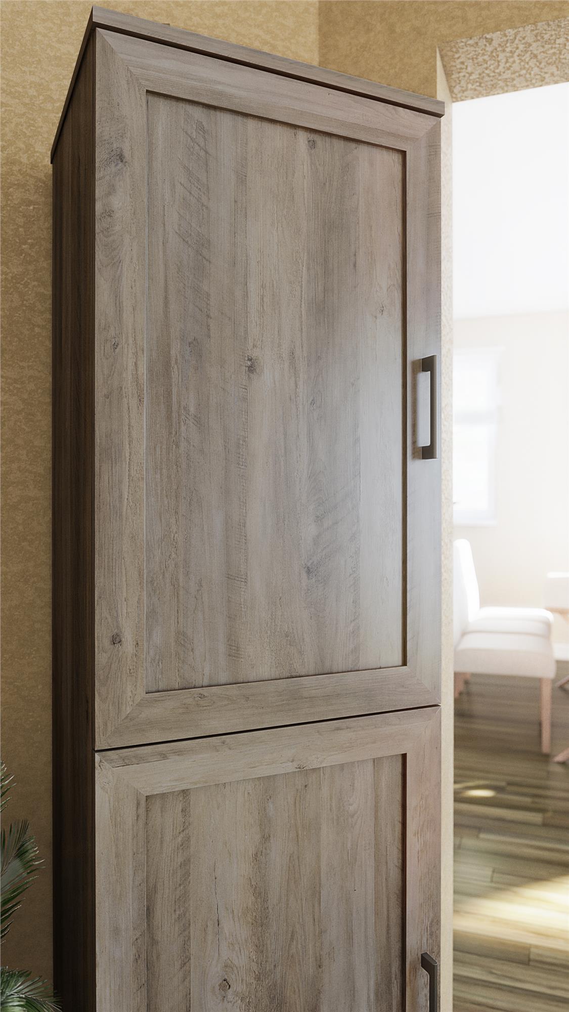 Tindall Modern Farmhouse 2 Door Kitchen Pantry Cabinet - Gray Oak