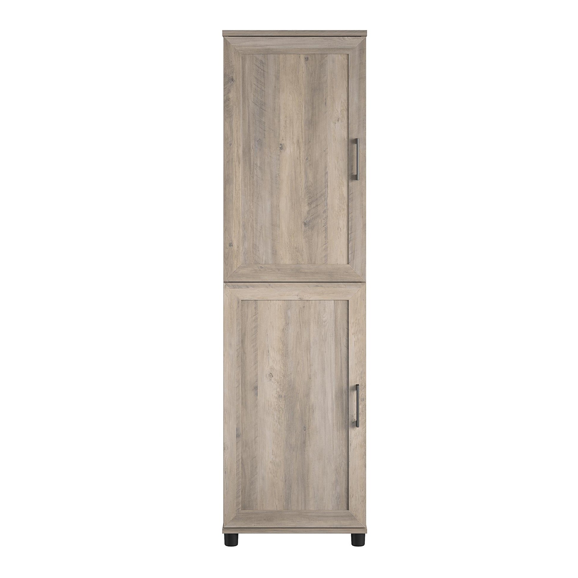 Tindall Modern Farmhouse 2 Door Kitchen Pantry Cabinet - Gray Oak