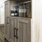 Tindall Modern Farmhouse Microwave Stand with 5 Shelves - Gray Oak