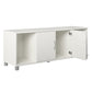 Basin Shoe Storage Bench with Seating Area and Adjustable Feet - White