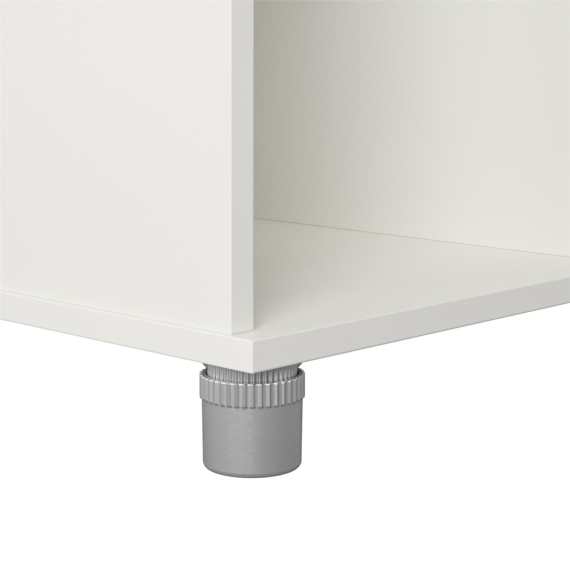 Basin Shoe Storage Bench with Seating Area and Adjustable Feet - White