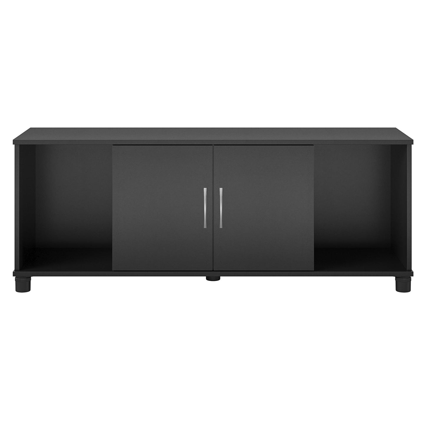 Basin Shoe Storage Bench with Seating Area and Adjustable Feet - Black