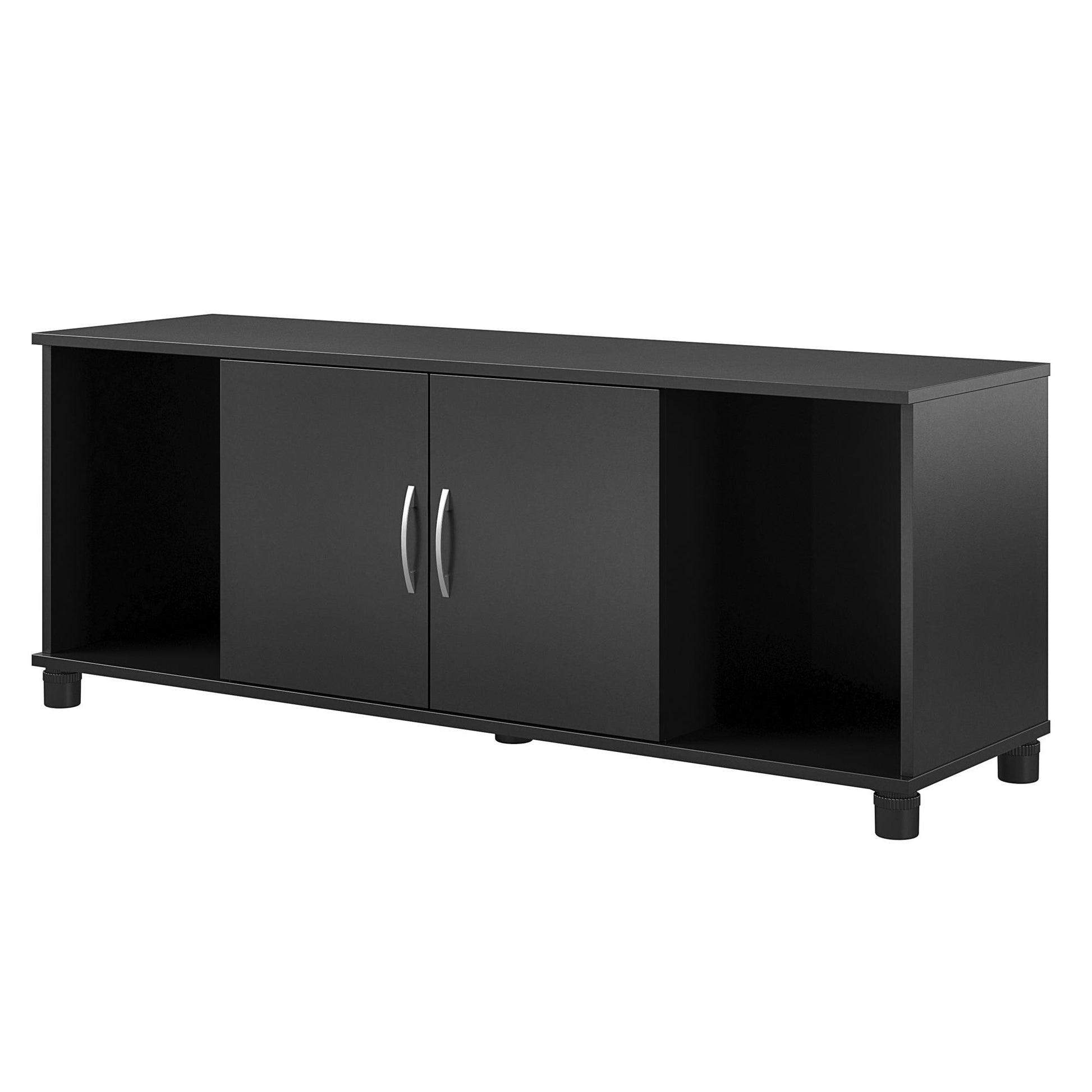 Basin Shoe Storage Bench with Seating Area and Adjustable Feet - Black