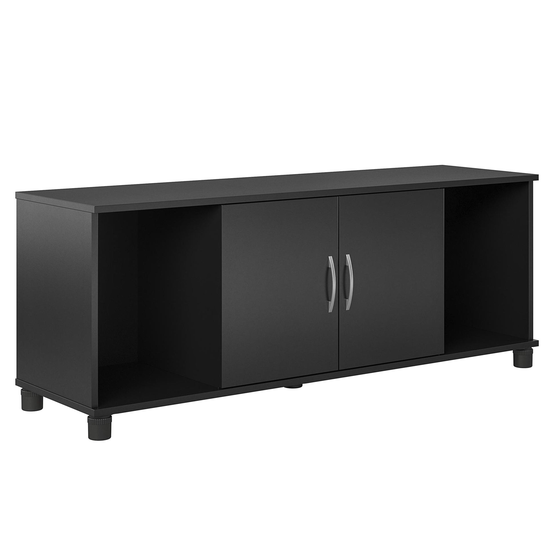 Basin Shoe Storage Bench with Seating Area and Adjustable Feet - Black