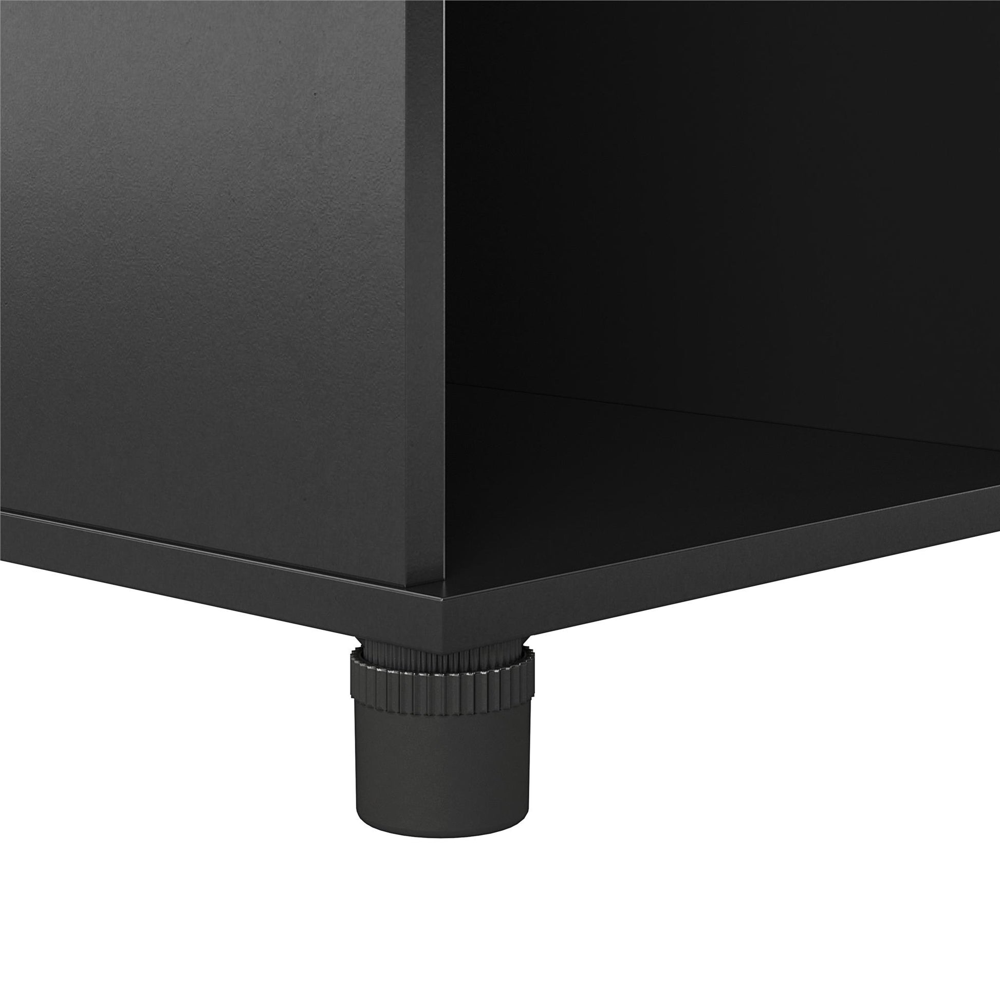 Basin Shoe Storage Bench with Seating Area and Adjustable Feet - Black