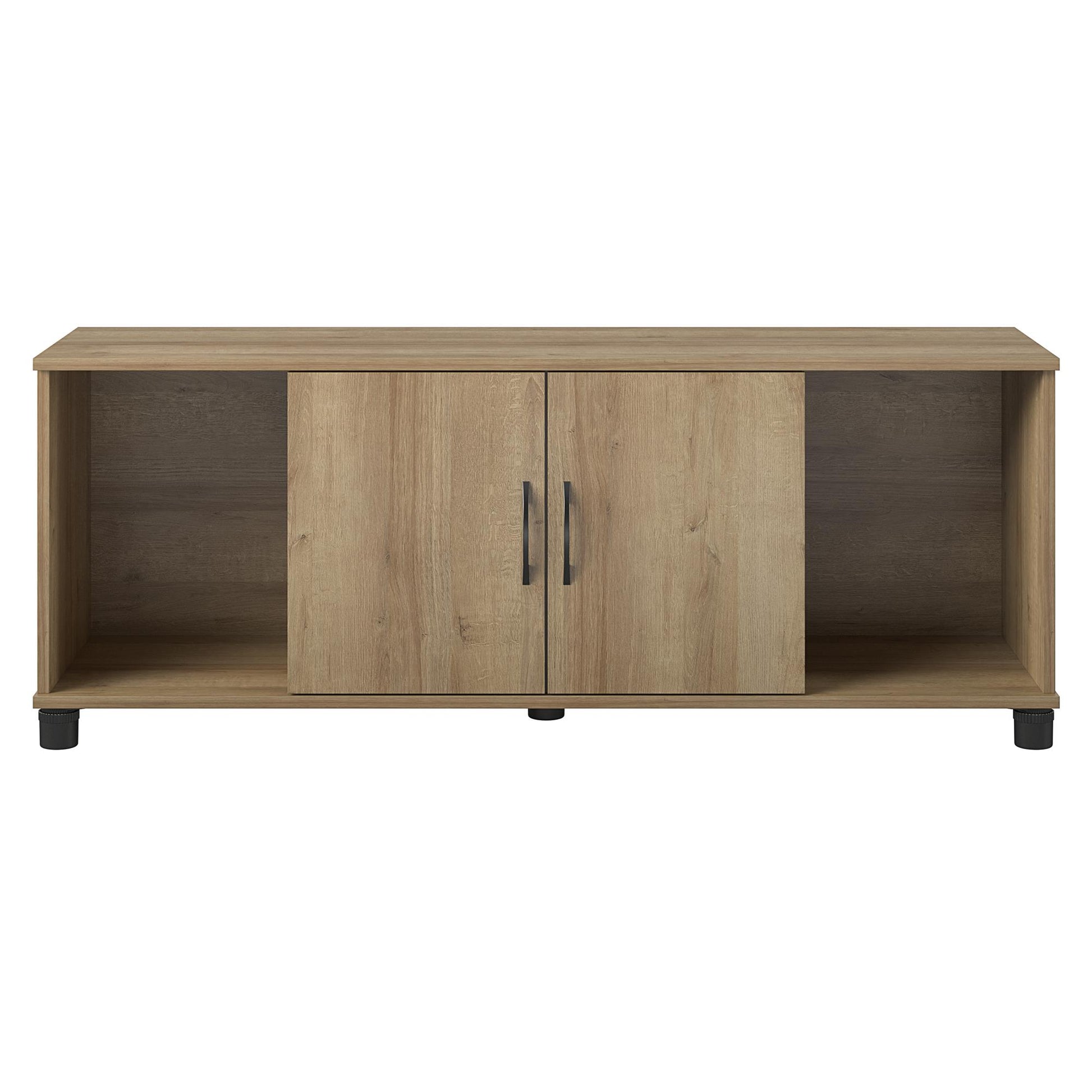 Basin Shoe Storage Bench with Seating Area and Adjustable Feet - Natural