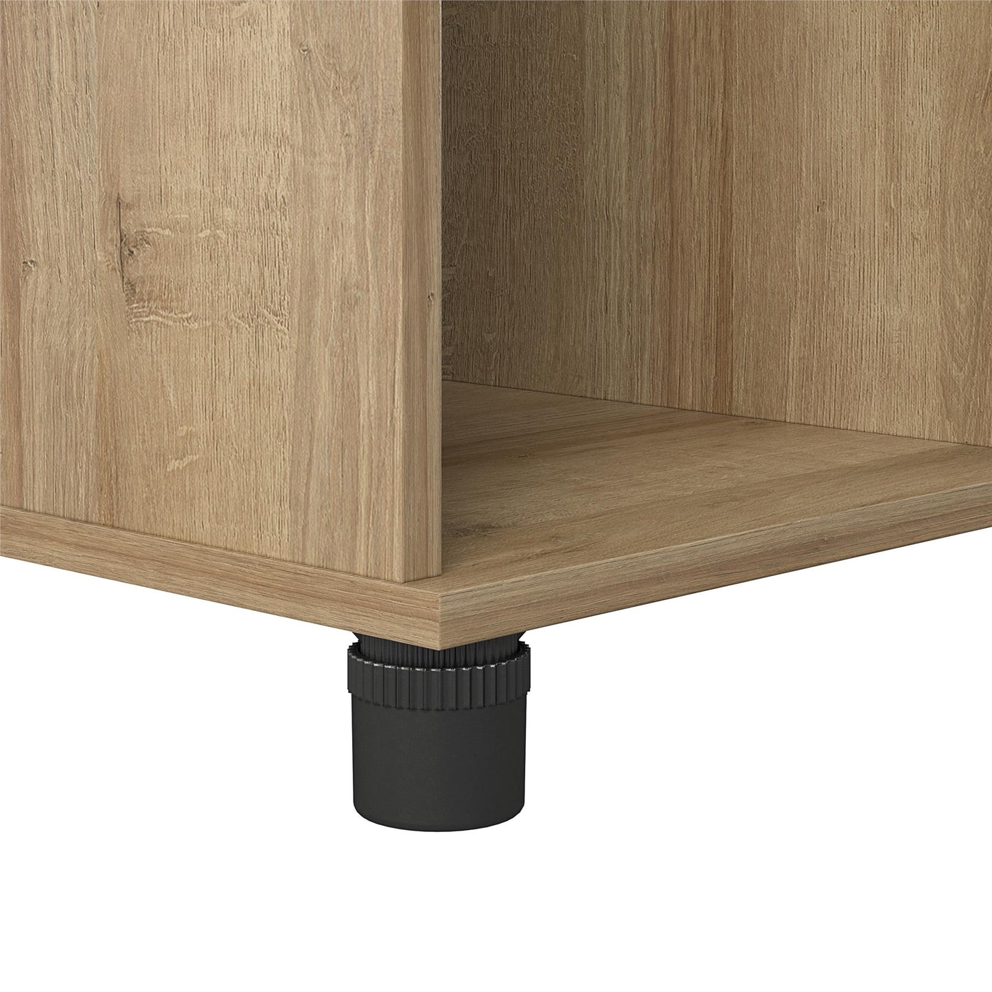 Basin Shoe Storage Bench with Seating Area and Adjustable Feet - Natural