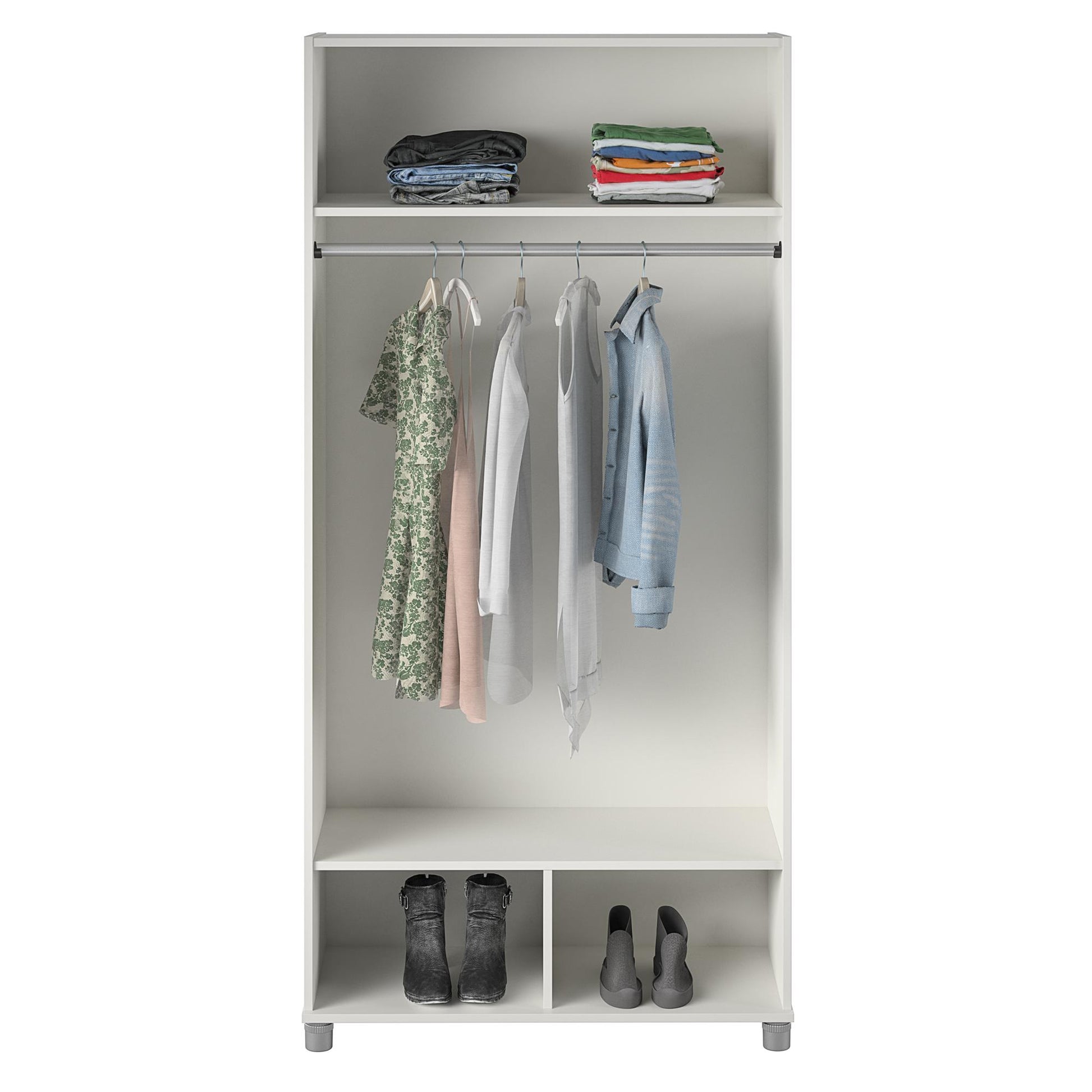 Basin 36" Wide Mudroom Storage Cabinet with Adjustable Shelving - White