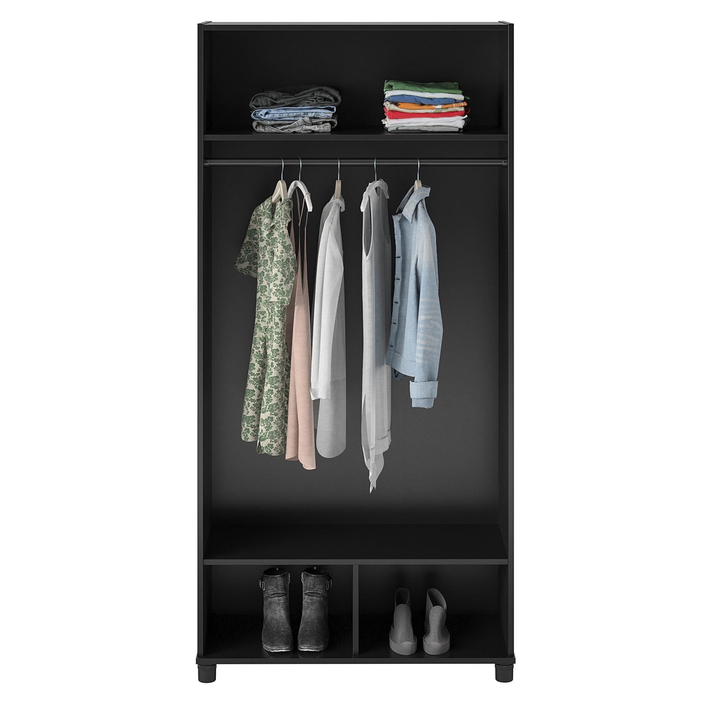 Basin 36" Wide Mudroom Storage Cabinet with Adjustable Shelving - Black
