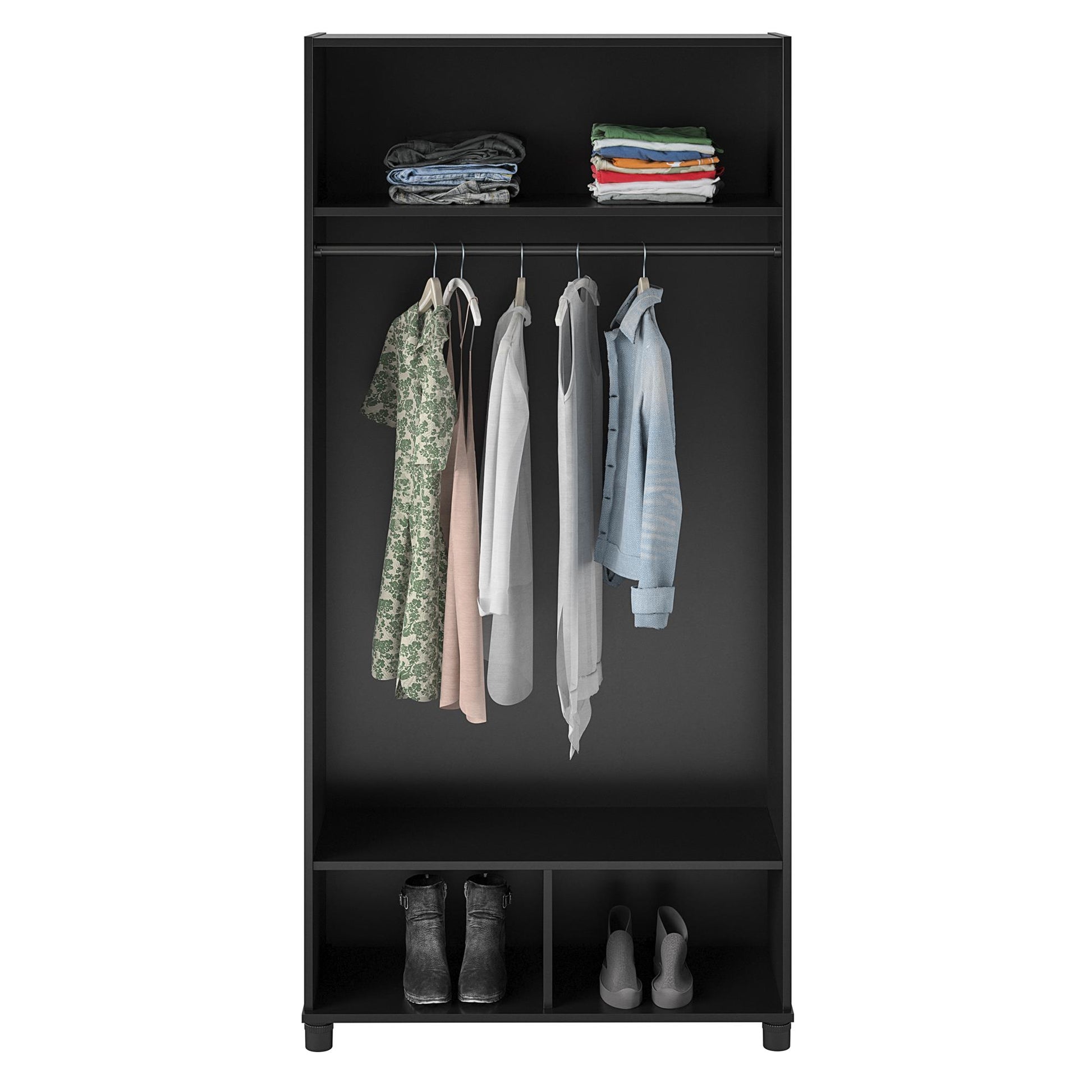 Basin 36" Wide Mudroom Storage Cabinet with Adjustable Shelving - Black