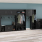 Basin Shoe Storage Bench with Seating Area and Adjustable Feet - Black