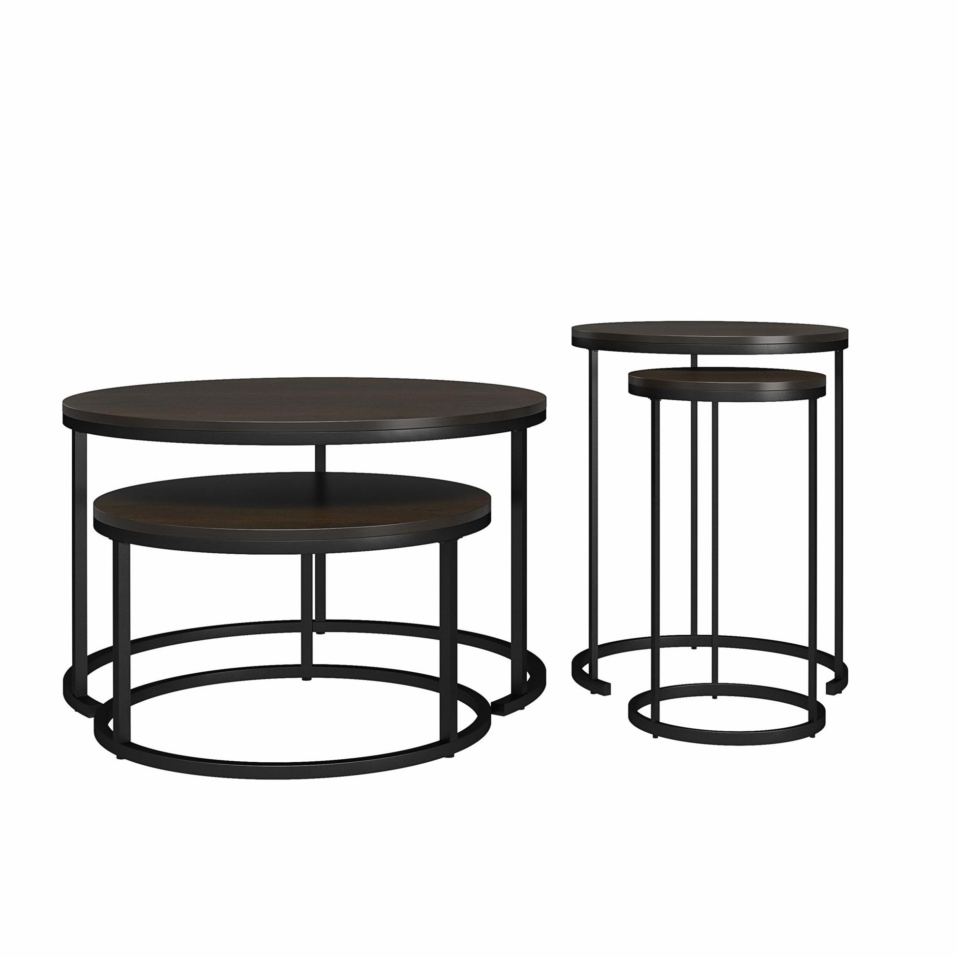 Camdale Nesting Coffee Table and End Table 4 Piece Set - Espresso