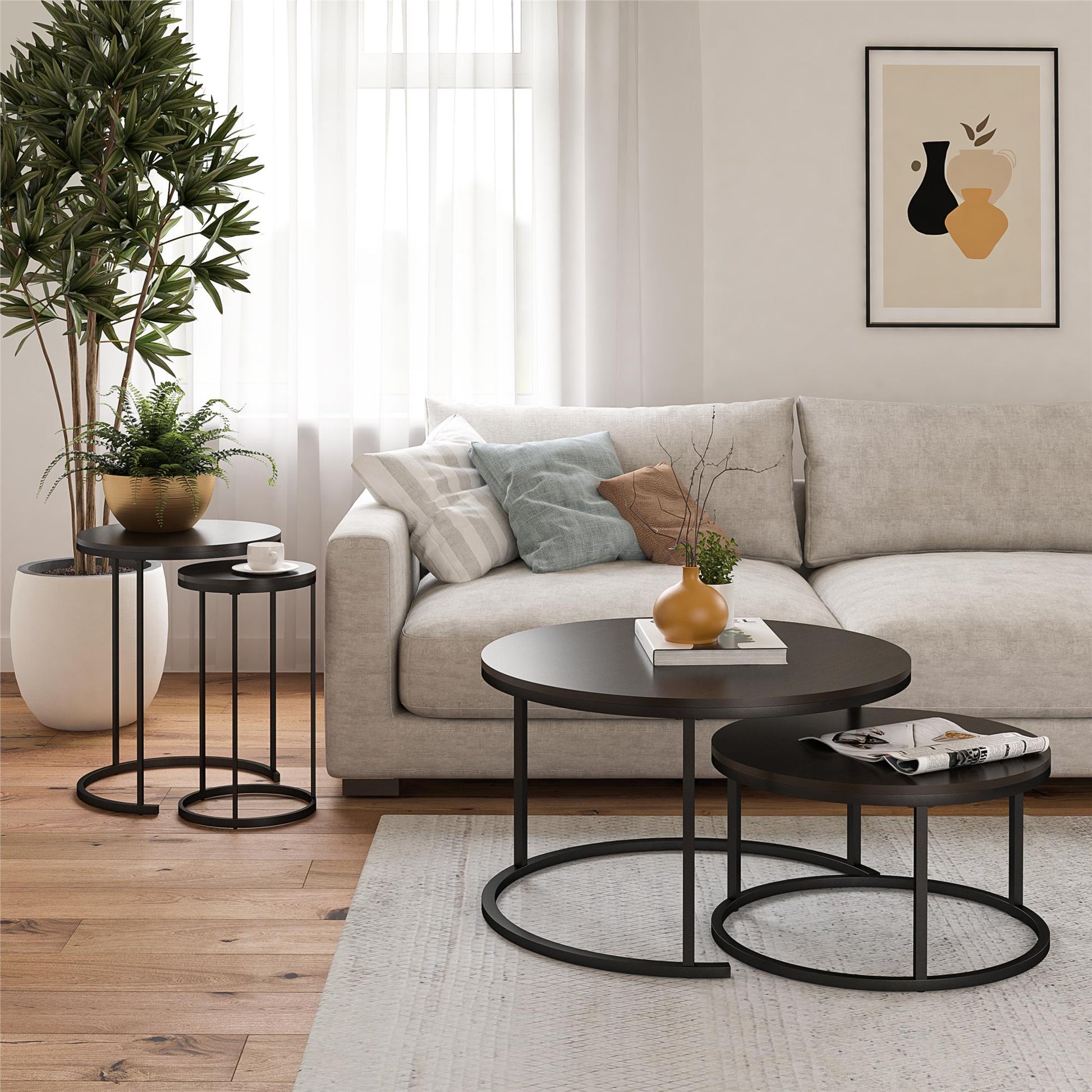 Camdale Nesting Coffee Table and End Table 4 Piece Set - Espresso