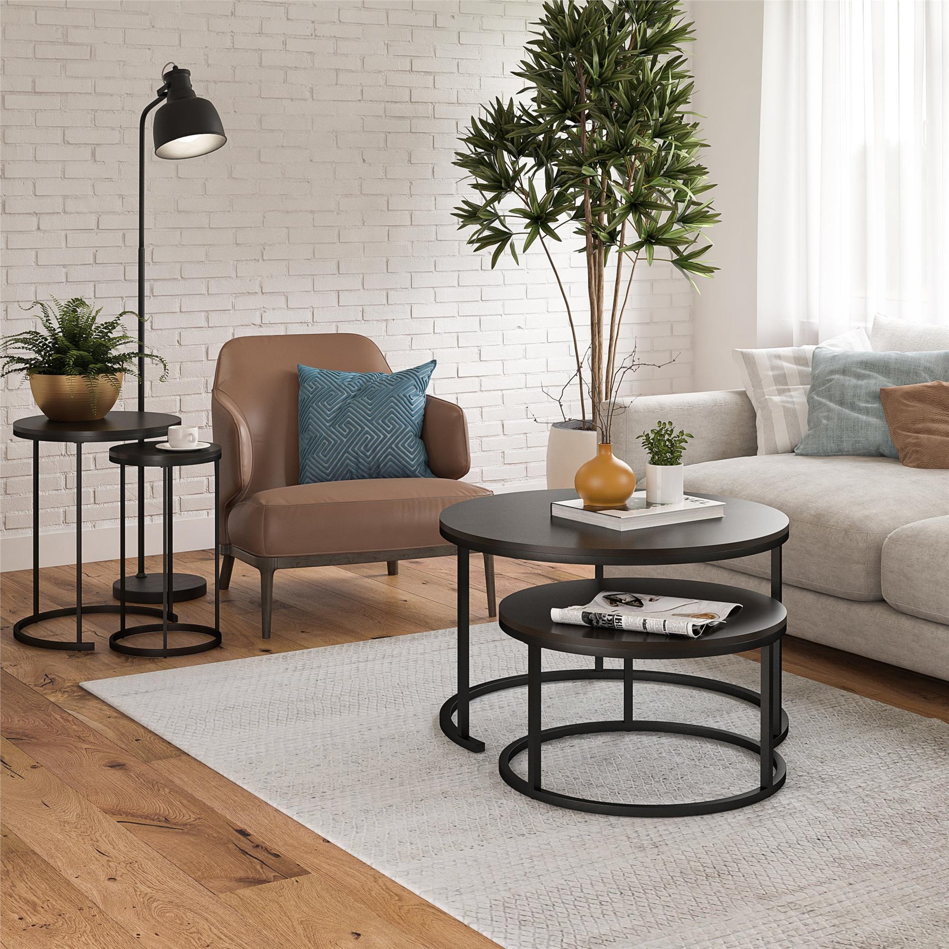 Camdale Nesting Coffee Table and End Table 4 Piece Set - Espresso