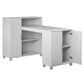 Basin Hobby and Craft Desk with Open Shelving and Storage Cabinet - Dove Gray