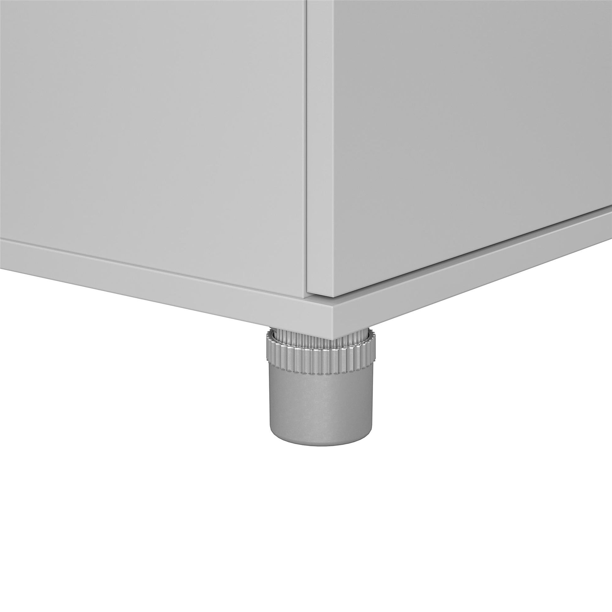 Basin Hobby and Craft Desk with Open Shelving and Storage Cabinet - Dove Gray