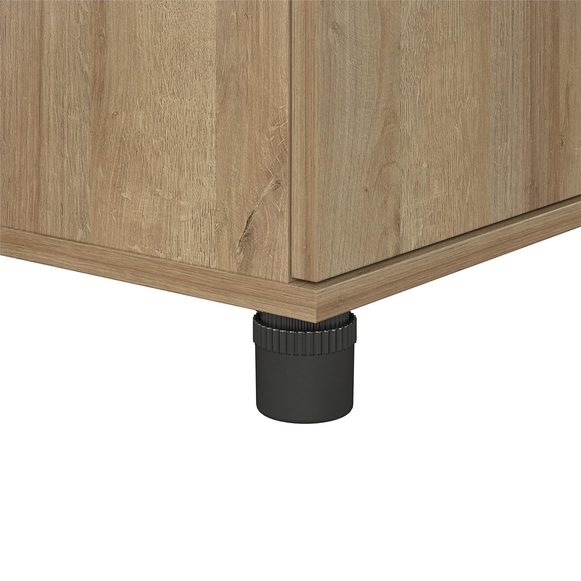 Basin Hobby and Craft Desk with Open Shelving and Storage Cabinet - Natural