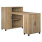 Basin Hobby and Craft Desk with Open Shelving and Storage Cabinet - Natural