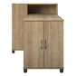 Basin Hobby and Craft Desk with Open Shelving and Storage Cabinet - Natural
