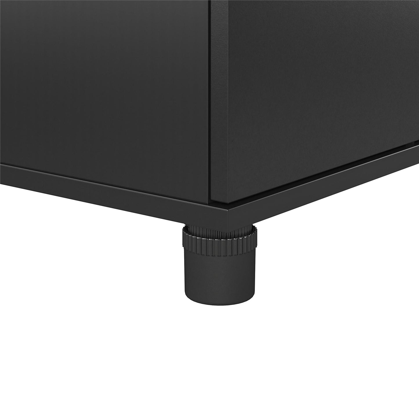 Basin Hobby and Craft Desk with Open Shelving and Storage Cabinet - Black