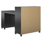 Basin Hobby and Craft Desk with Open Shelving and Storage Cabinet - Black