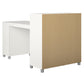 Basin Hobby and Craft Desk with Open Shelving and Storage Cabinet - White