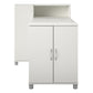 Basin Hobby and Craft Desk with Open Shelving and Storage Cabinet - White