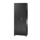 Basin Tall Asymmetrical Storage Cabinet with Adjustable Shelving and Feet - Black