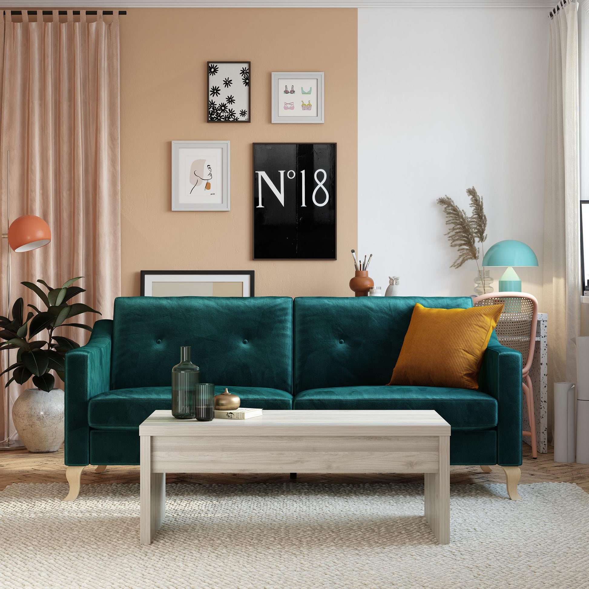 Winston Lift Top Coffee Table, Light Walnut - Light Walnut