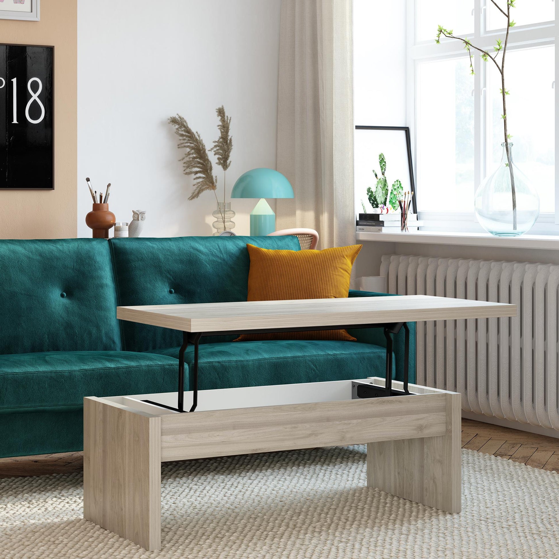 Winston Lift Top Coffee Table, Light Walnut - Light Walnut