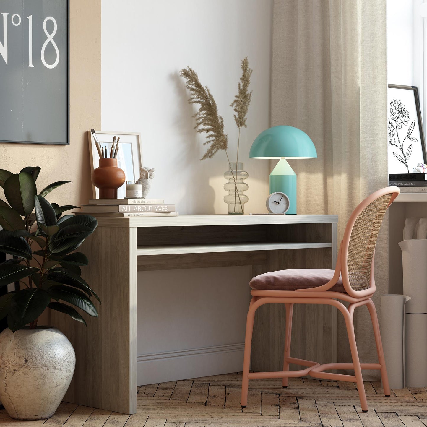 Winston Desk, Light Walnut - Light Walnut