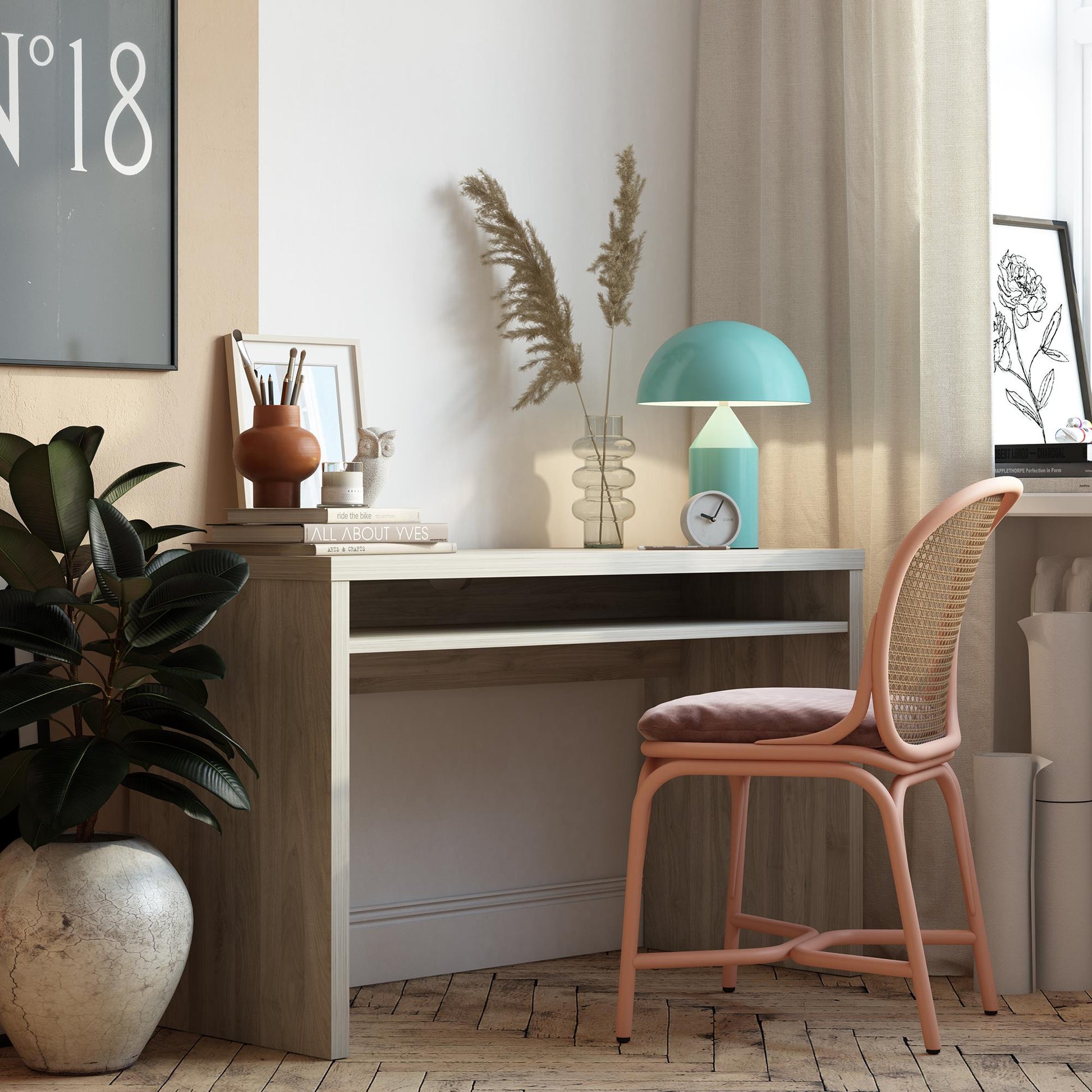 Winston Desk, Light Walnut - Light Walnut