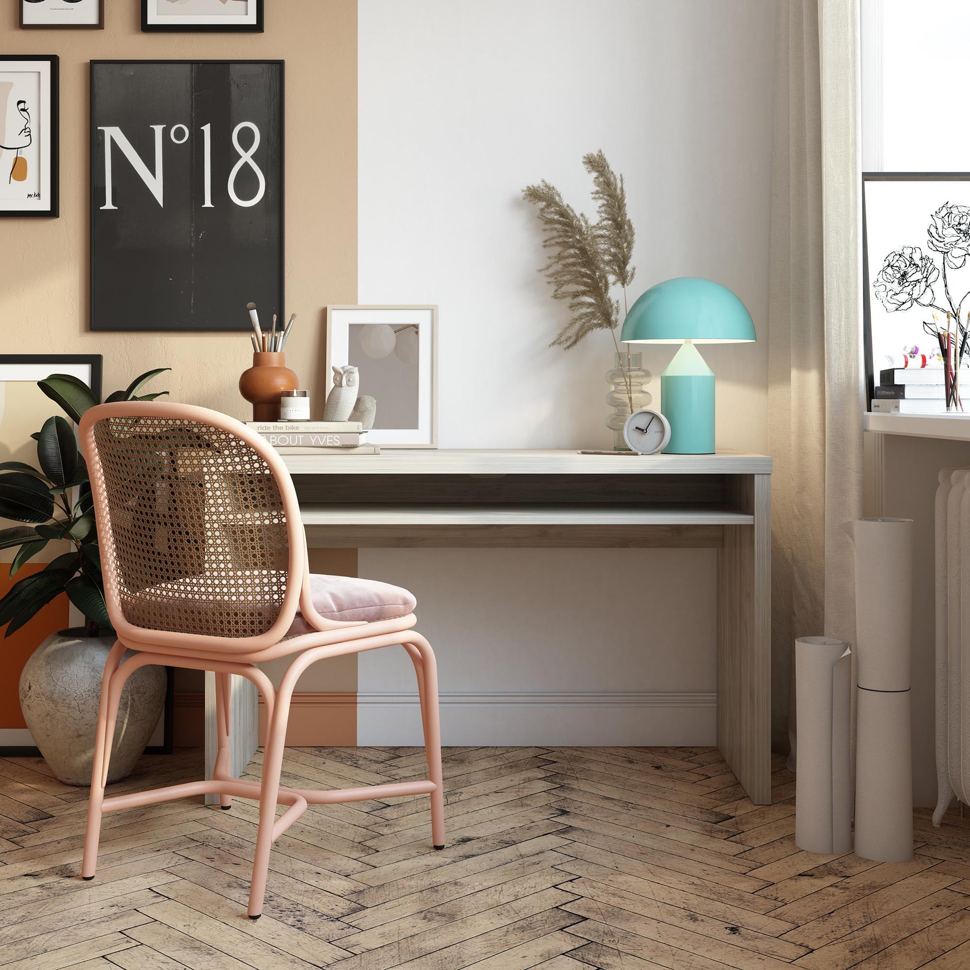 Winston Desk, Light Walnut - Light Walnut