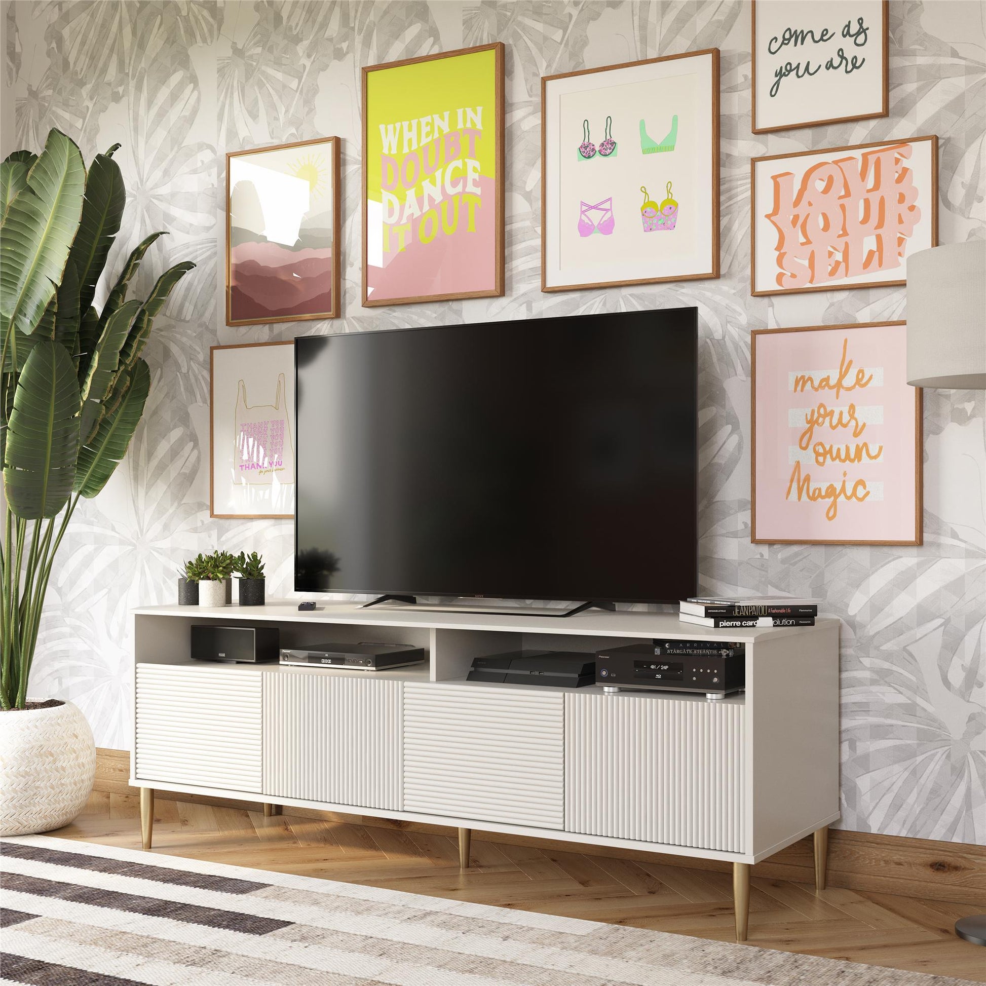 Daphne TV Console, Taupe  - Taupe
