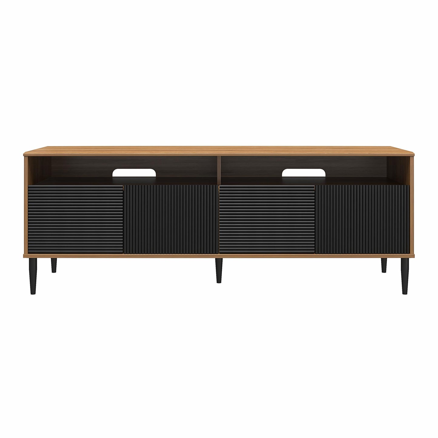 Daphne TV Console, Walnut and Black - Walnut