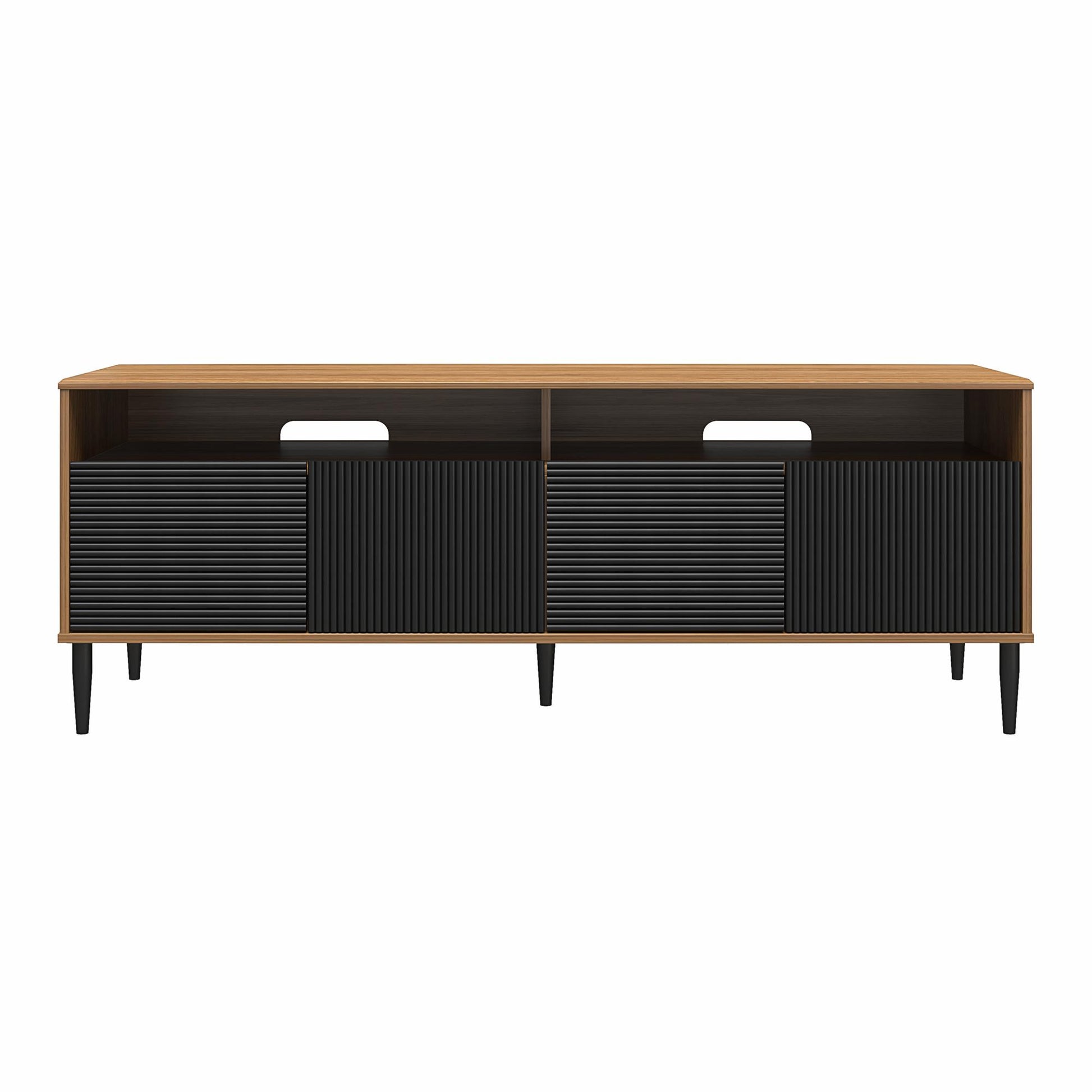 Daphne TV Console, Walnut and Black - Walnut