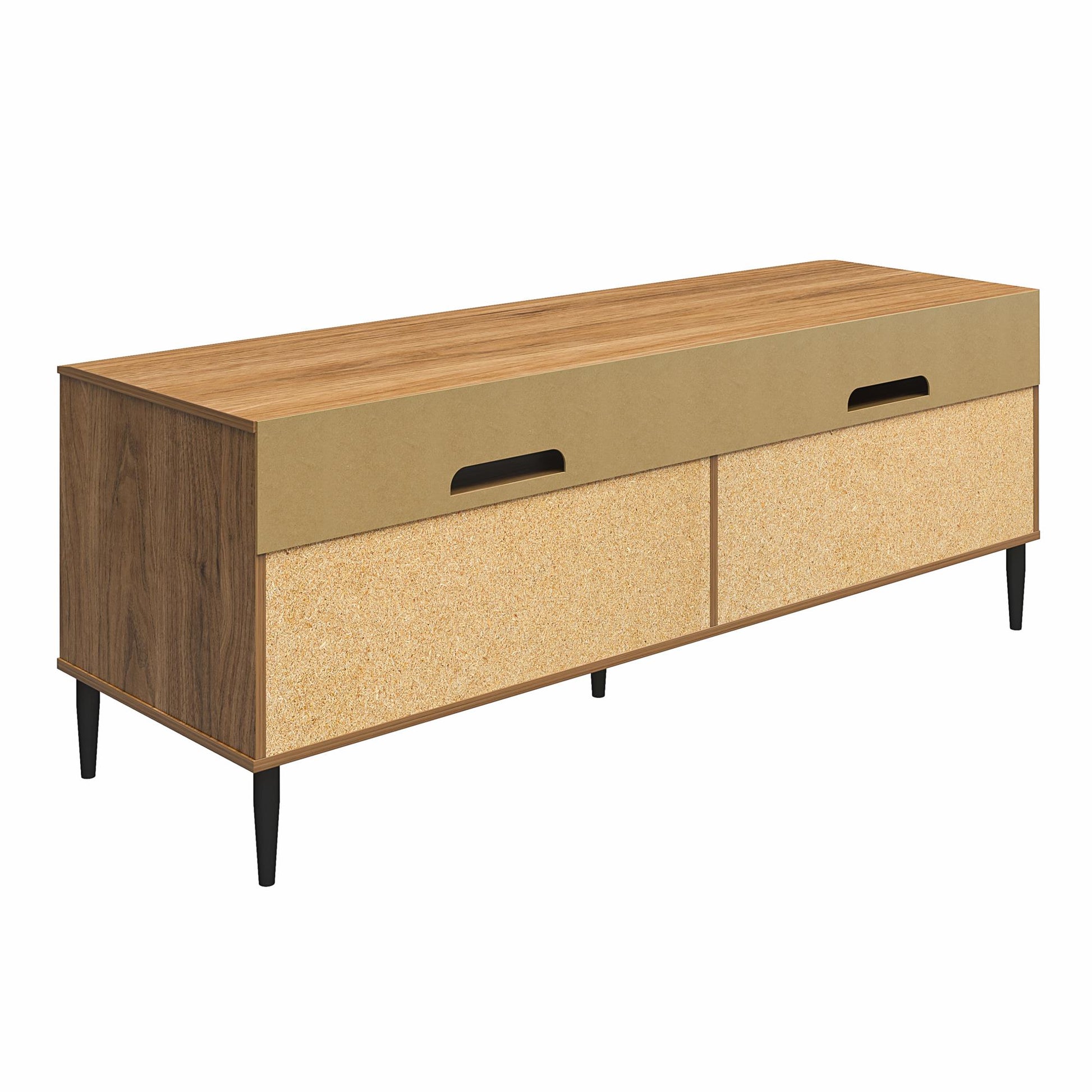 Daphne TV Console, Walnut and Black - Walnut