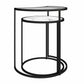 Moon Phases Nesting End Tables, White Marble/Glass - White marble